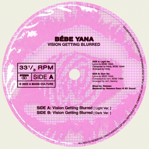 BÉBE YANA — Vision Getting Blurred (Side A) cover artwork
