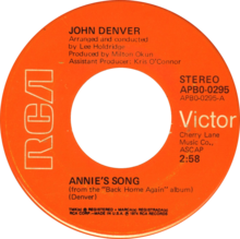 John Denver Annie&#039;s Song cover artwork