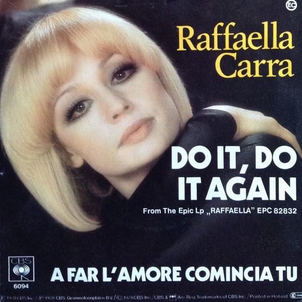 Raffaella Carrà A far l&#039;amore comincia tu cover artwork