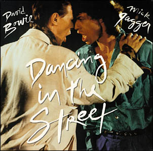 Mick Jagger & David Bowie Dancing in the Street cover artwork