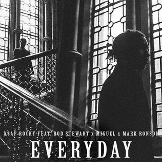A$AP Rocky featuring Rod Stewart, Miguel, & Mark Ronson — Everyday cover artwork