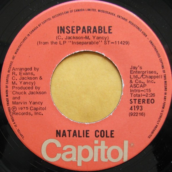 Natalie Cole — Inseparable cover artwork