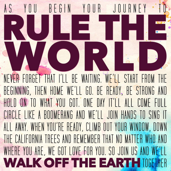 Walk Off The Earth Rule the World cover artwork