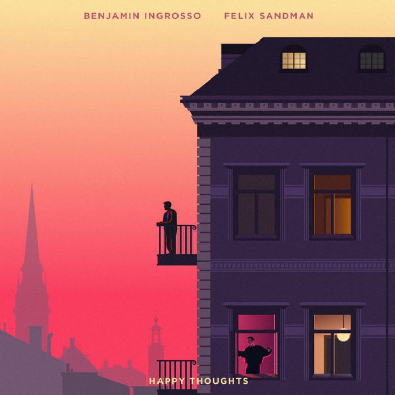 FELIX SANDMAN & Benjamin Ingrosso Happy Thoughts cover artwork