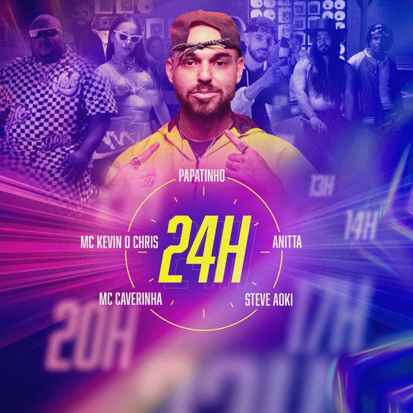 Papatinho, Steve Aoki, & Anitta ft. featuring MC Kevin o Chris & MC Caverinha 24 Horas cover artwork