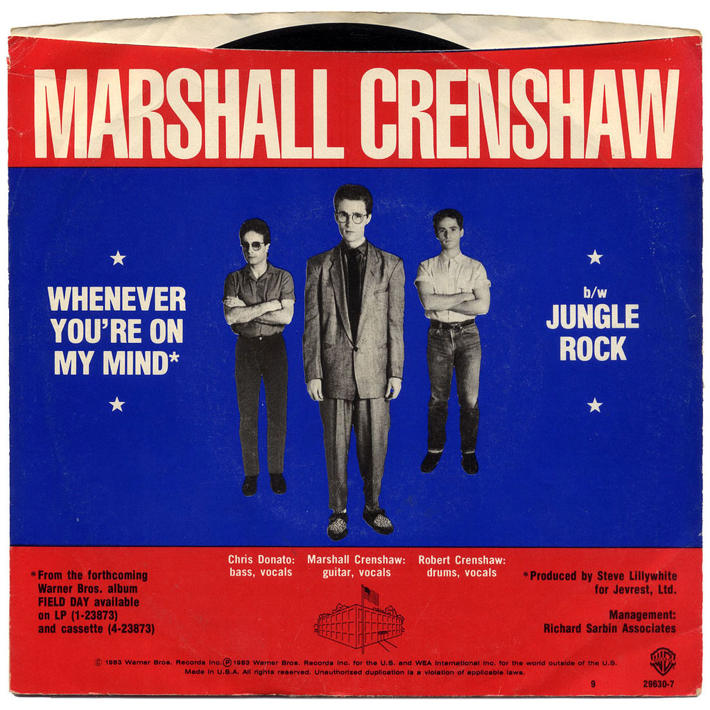 Marshall Crenshaw Whenever You’re On My Mind cover artwork