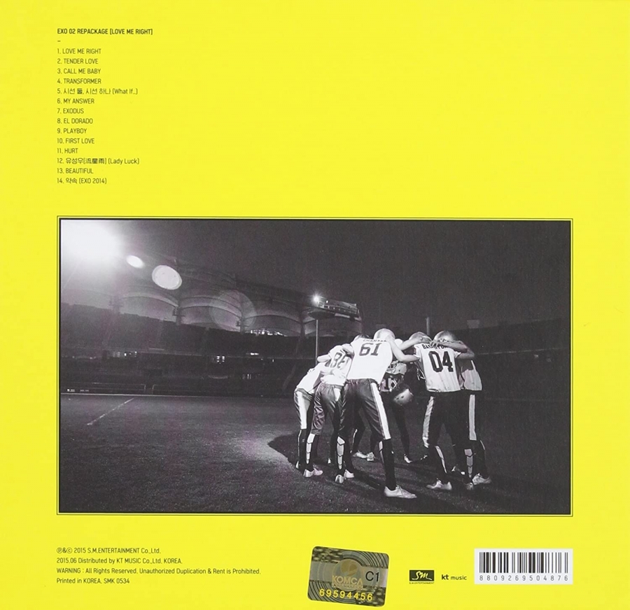 EXO — LOVE ME RIGHT - The 2nd Album Repackage cover artwork