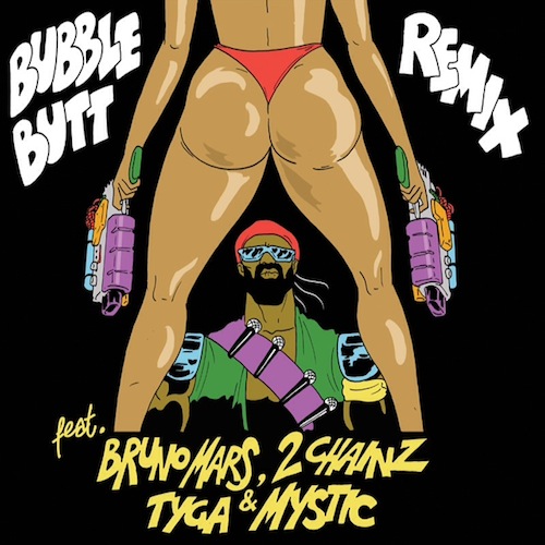 Major Lazer featuring Bruno Mars, Tyga, & Mystic — Bubble Butt cover artwork