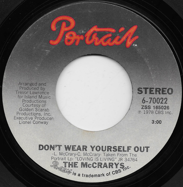 The McCrarys — Don&#039;t Wear Yourself Out cover artwork