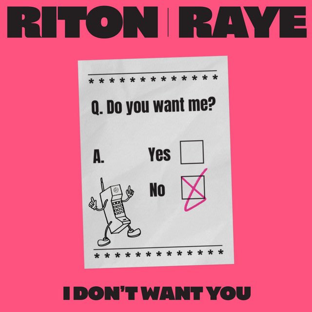 Riton & RAYE I Don&#039;t Want You cover artwork