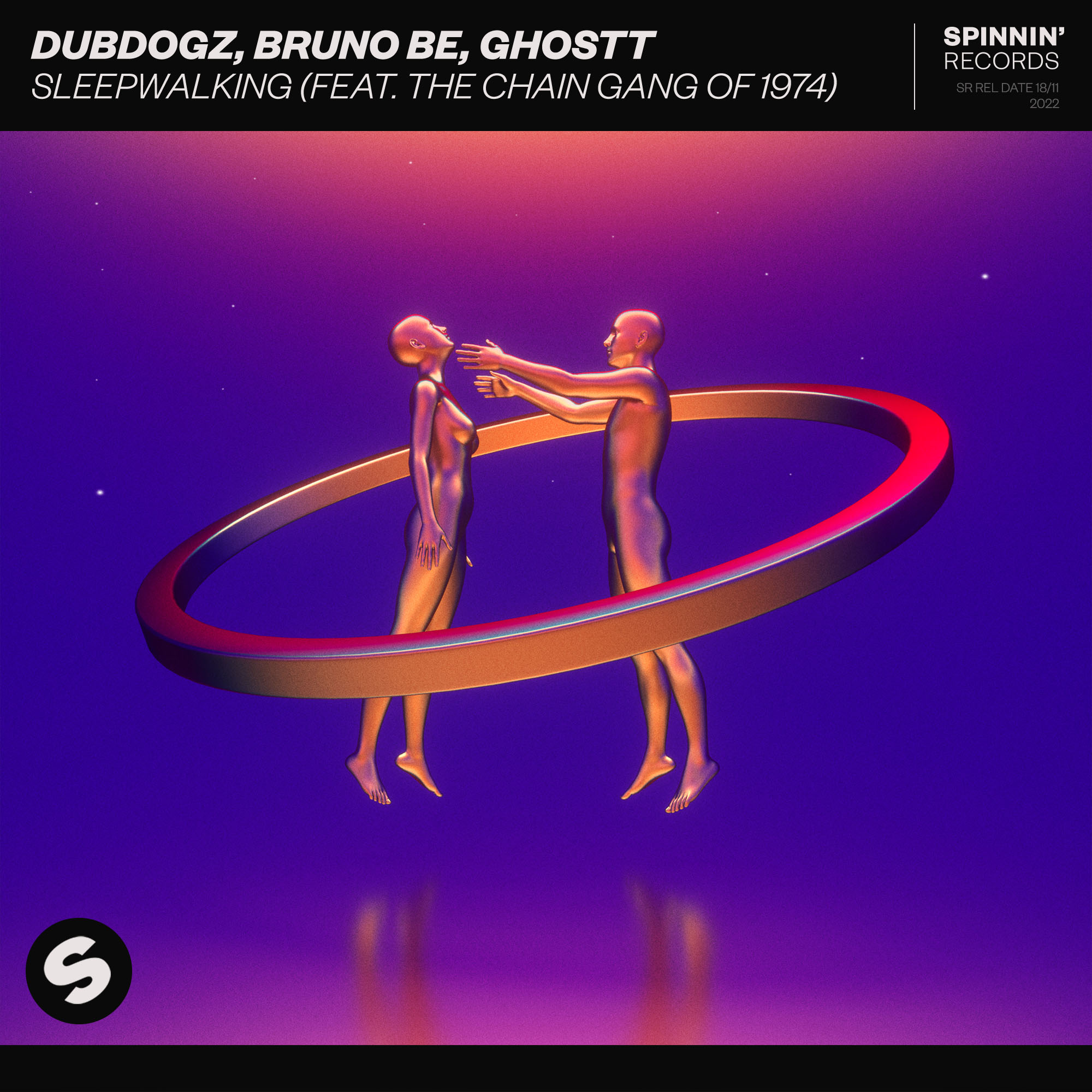Dubdogz, Bruno Be, & GHOSTT ft. featuring The Chain Gang of 1974 Sleepwalking cover artwork