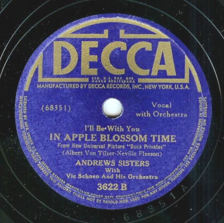 The Andrews Sisters — (I&#039;ll Be with You In) Apple Blossom Time cover artwork