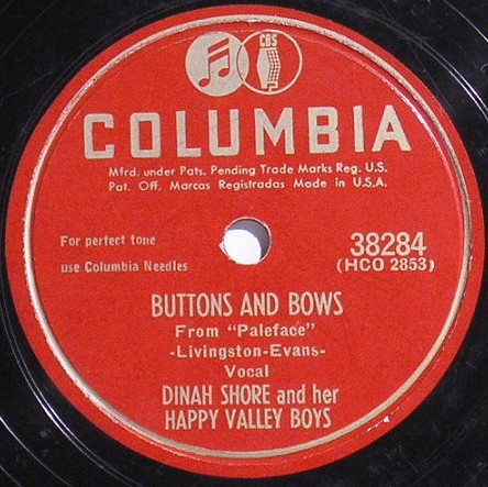 Dinah Shore — Buttons and Bows cover artwork