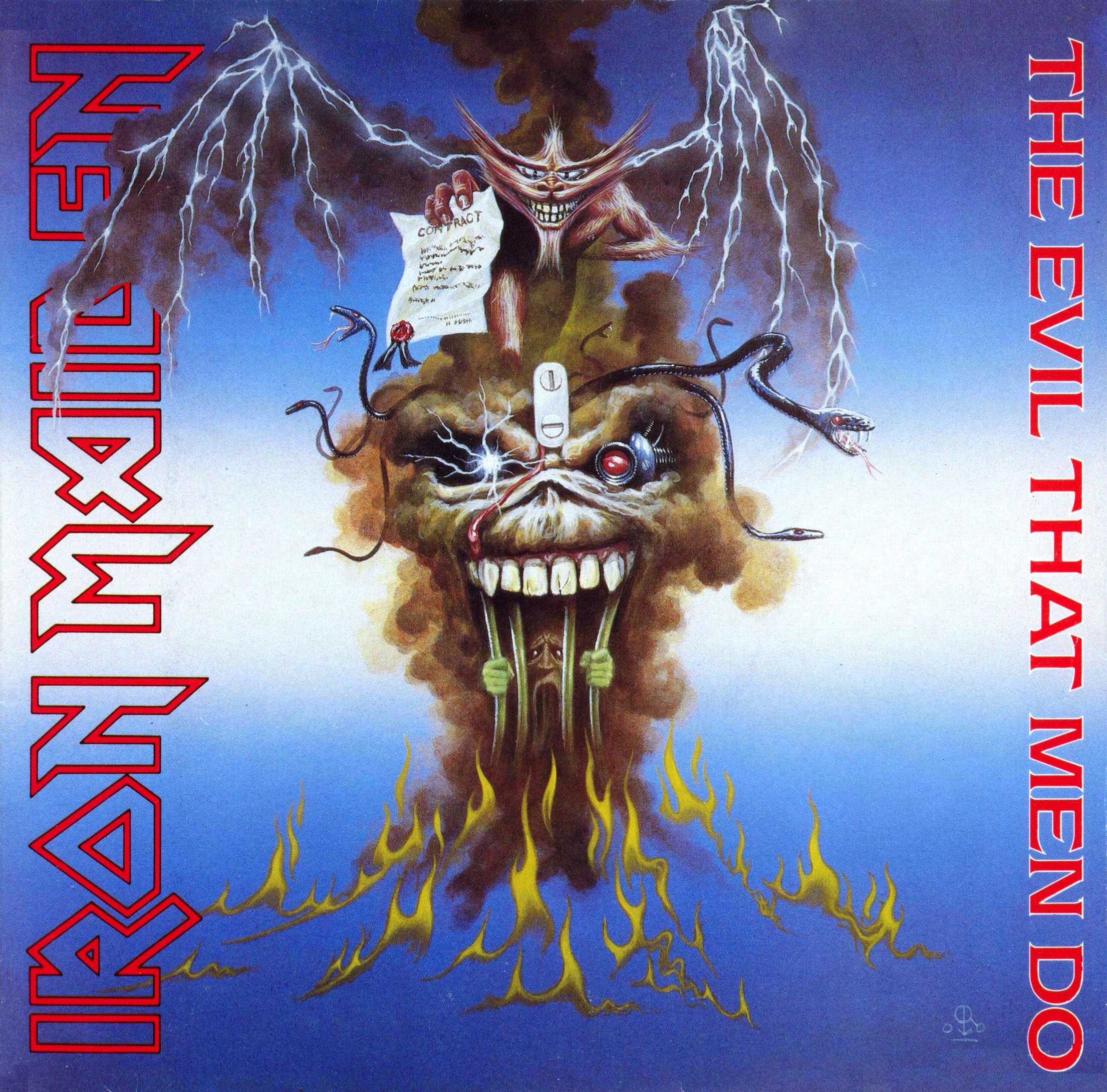 Iron Maiden The Evil That Men Do cover artwork