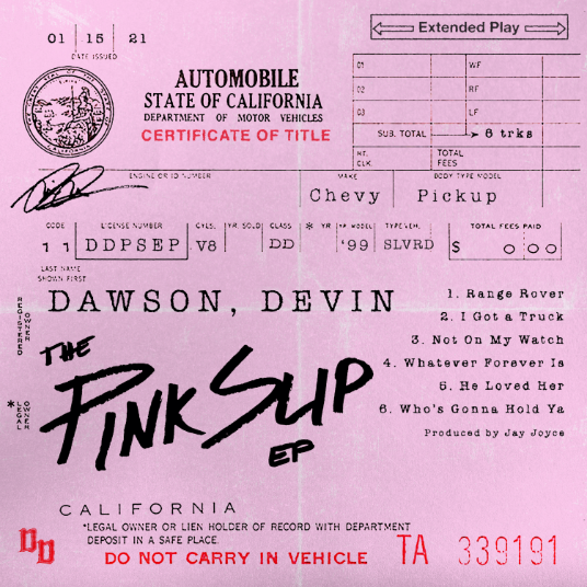 Devin Dawson The Pink Slip EP cover artwork