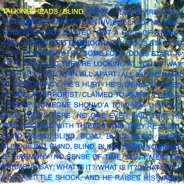 Talking Heads — Blind cover artwork