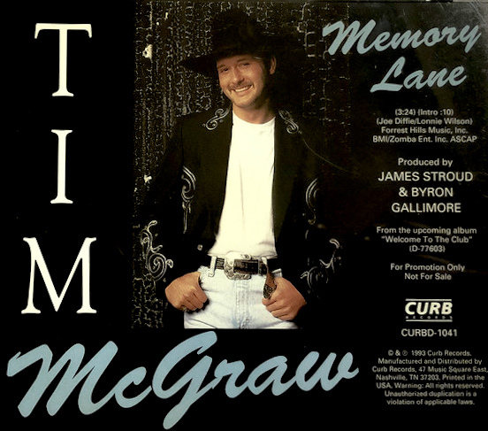 Tim McGraw Memory Lane cover artwork
