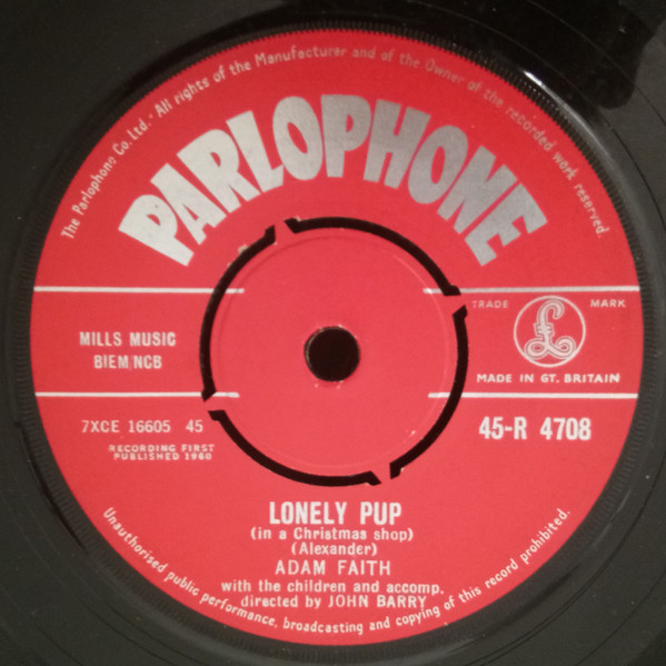 Adam Faith — Lonely Pup (In A Christmas Shop) cover artwork