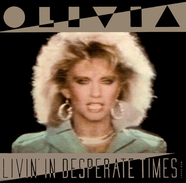 Olivia Newton-John Livin&#039; in Desperate Times cover artwork