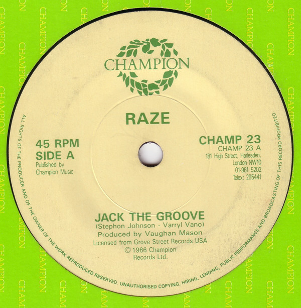 RAZE — Jack the Groove cover artwork