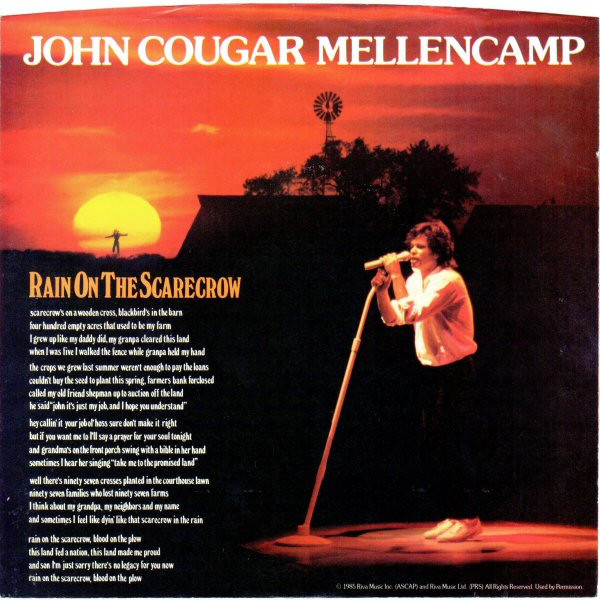 John Cougar Mellencamp Rain on the Scarecrow cover artwork