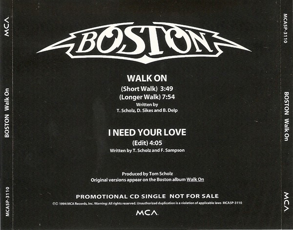 Boston — Walk On cover artwork