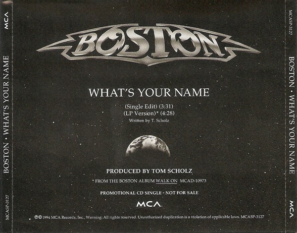 Boston — What&#039;s Your Name cover artwork