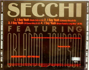 SECCHI featuring ORLANDO JOHNSON — I Say Yeah cover artwork