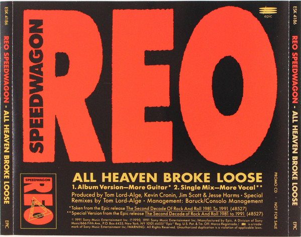 REO Speedwagon — All Heaven Broke Loose cover artwork