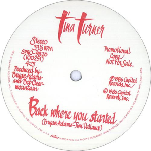 Tina Turner — Back Where You Started cover artwork