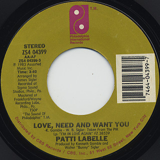 Patti LaBelle Love, Need and Want You cover artwork
