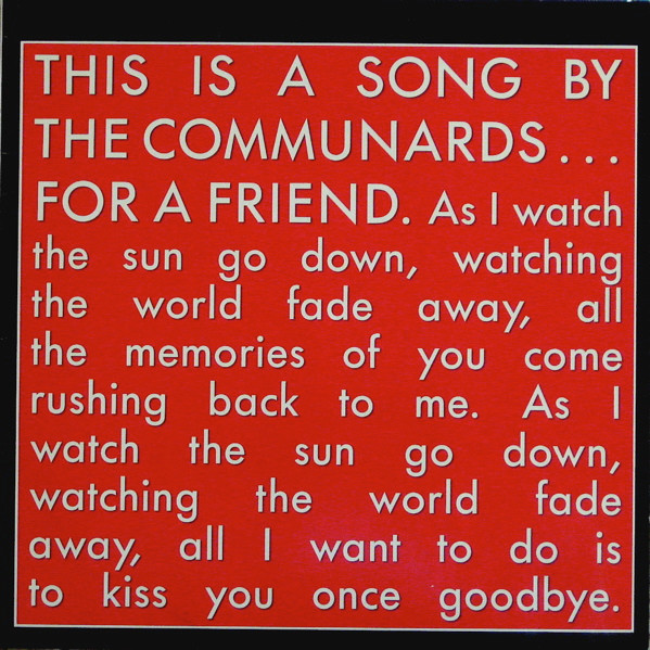 The Communards — For a Friend cover artwork