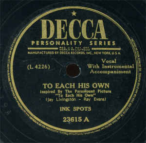 The Ink Spots To Each His Own cover artwork