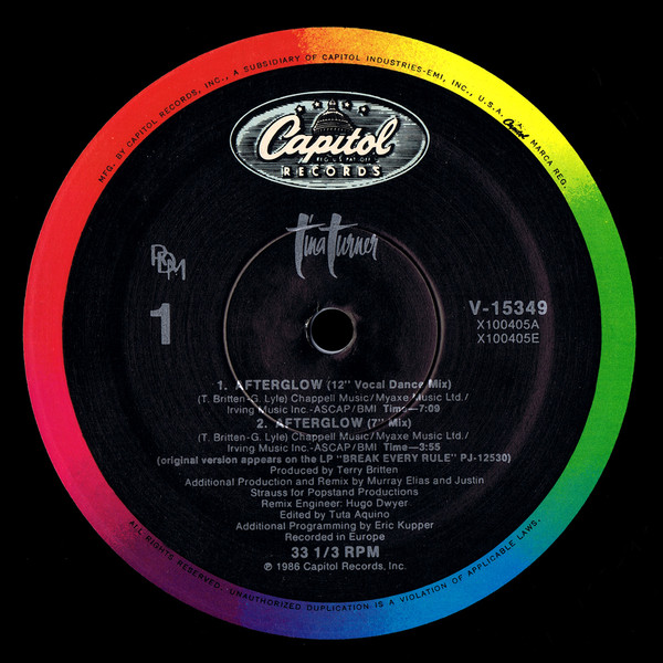 Tina Turner — Afterglow cover artwork