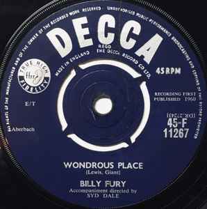 Billy Fury Wondrous Place cover artwork