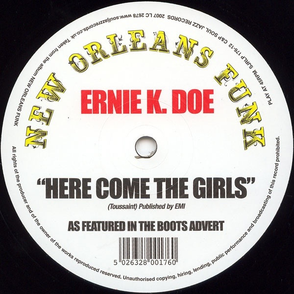Ernie K-Doe — Here Come the Girls cover artwork
