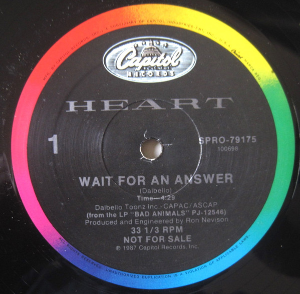 Heart — Wait For an Answer cover artwork