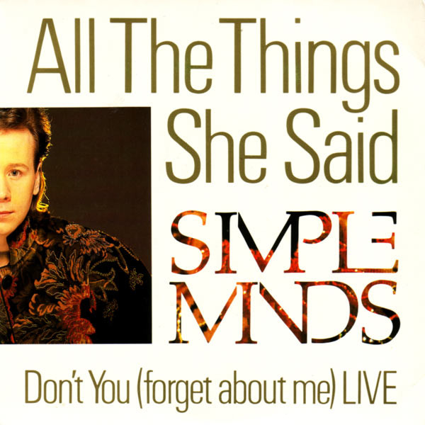 Simple Minds All the Things She Said cover artwork