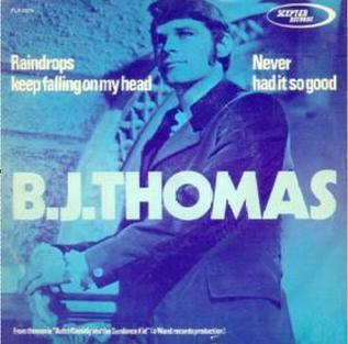 B.J. Thomas Raindrops Keep Falling on My Head cover artwork
