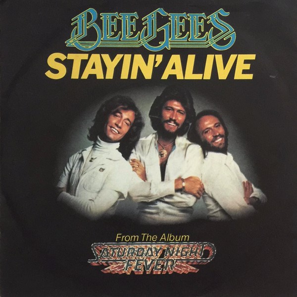 Bee Gees Stayin&#039; Alive cover artwork