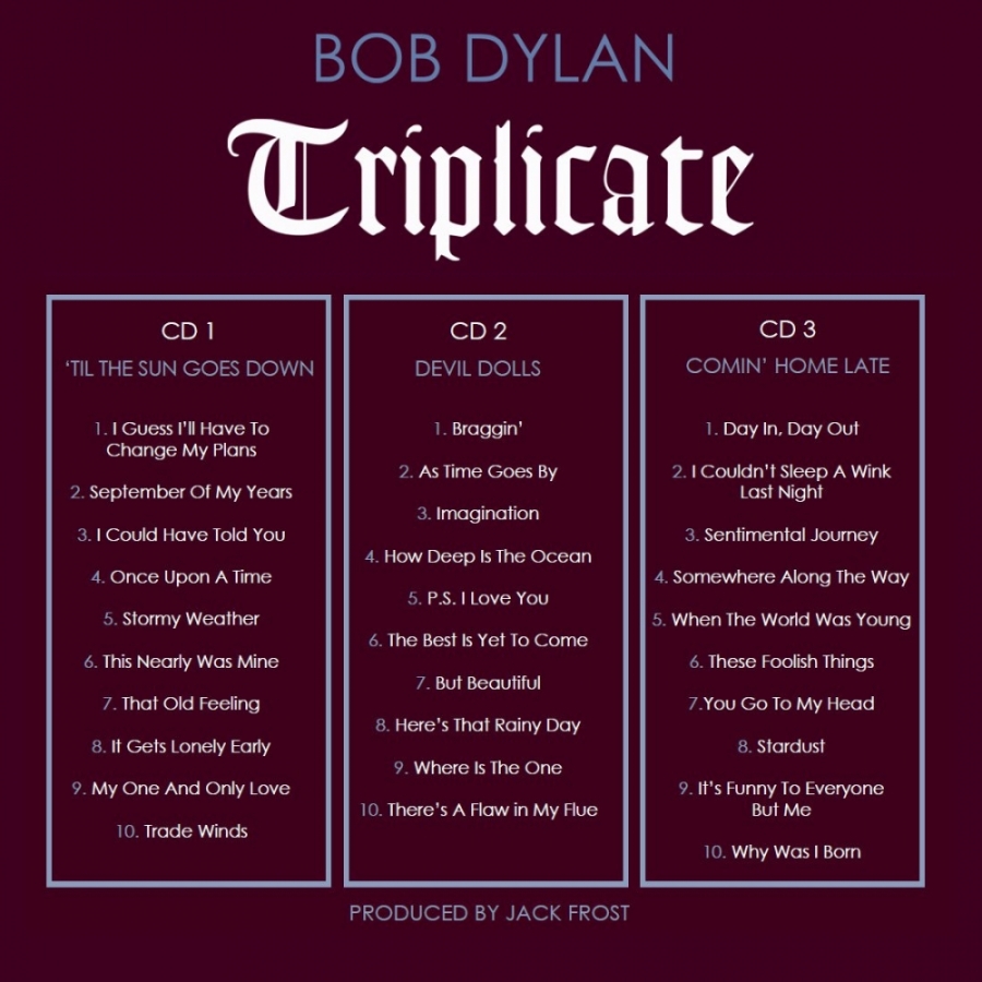 Bob Dylan Triplicate cover artwork