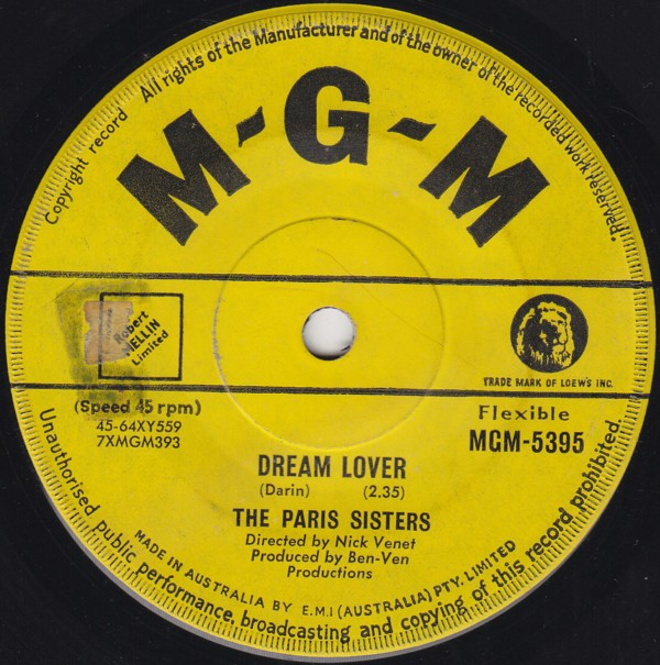 The Paris Sisters — Dream Lover cover artwork