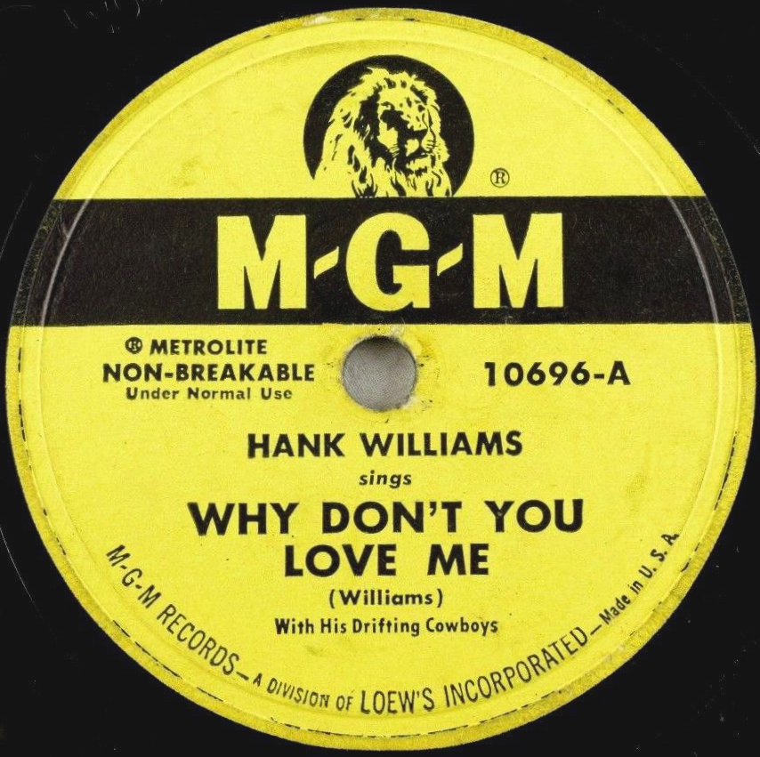 Hank Williams — Why Don&#039;t You Love Me cover artwork