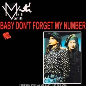 Milli Vanilli Don&#039;t Forget My Number cover artwork