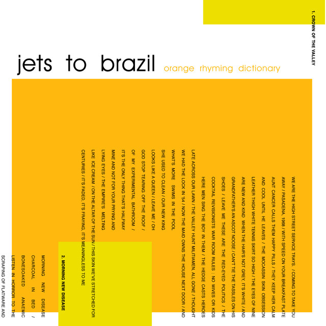 Jets To Brazil Orange Rhyming Dictionary cover artwork