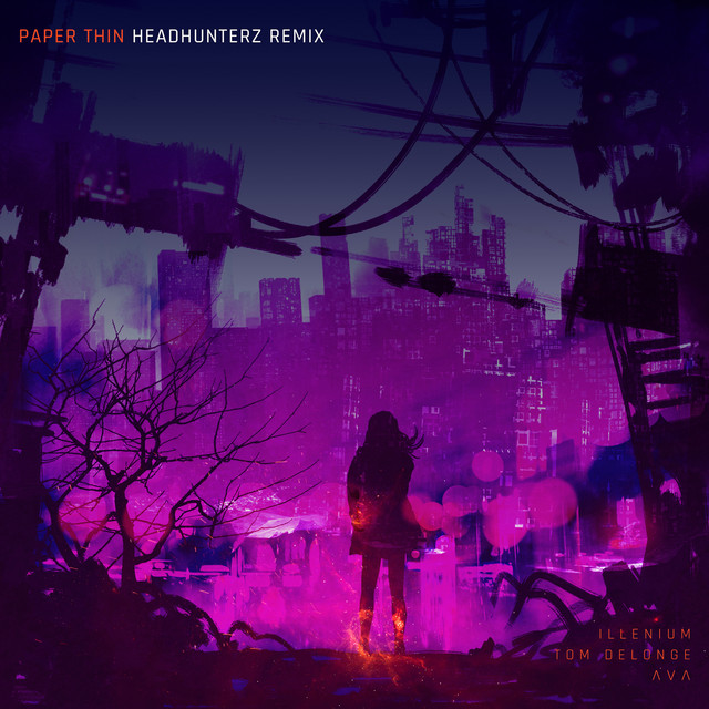 ILLENIUM, Tom DeLonge, & Angels &amp; Airwaves Paper Thin (Headhunterz Remix) cover artwork