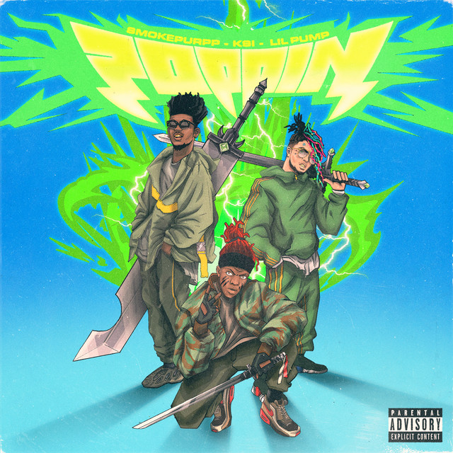 KSI featuring Lil Pump & Smokepurpp — Poppin cover artwork