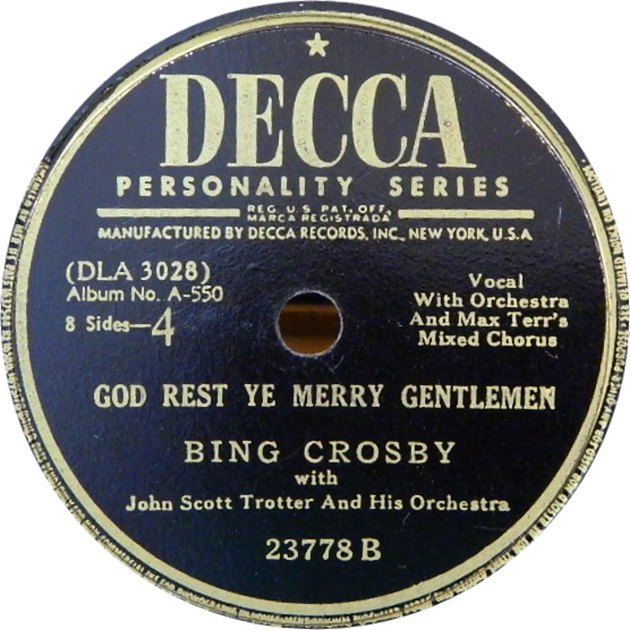 Bing Crosby God Rest Ye Merry Gentlemen cover artwork