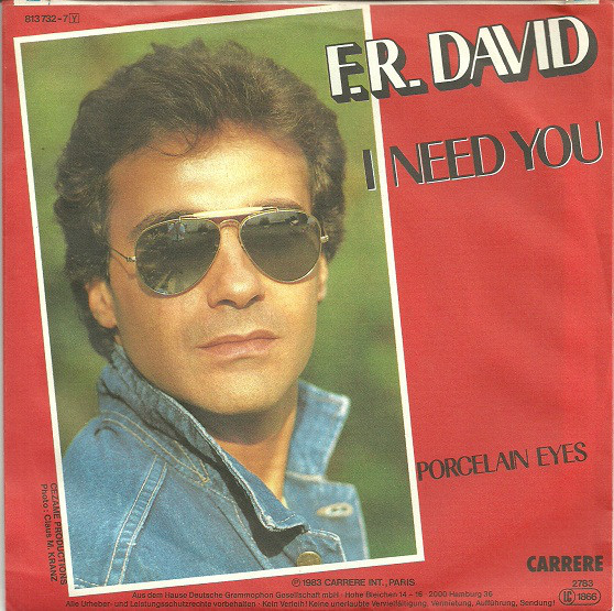 F-R David — I Need You cover artwork