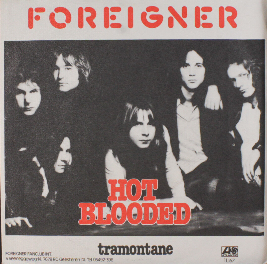 Foreigner Hot Blooded cover artwork
